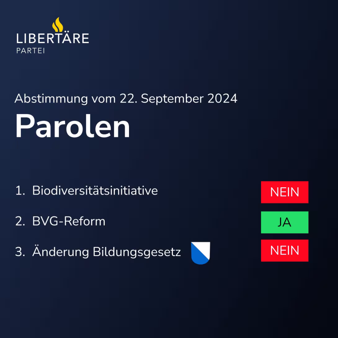 Parolen für die Abstimmung vom 22. September 2024